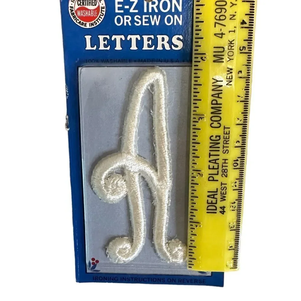 Vintage Letter A sew on or Iron on Monogram